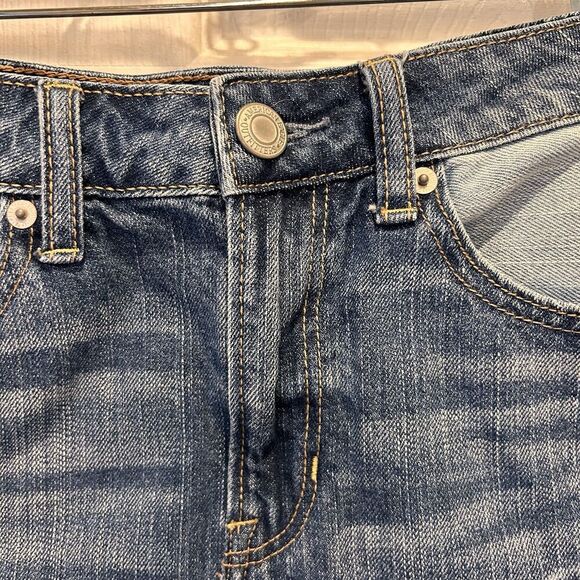 American Eagle Women Skirt Size 4 Blue Denim Patchwork Hi Rise Festival‎ Mini - Picture 3 of 9